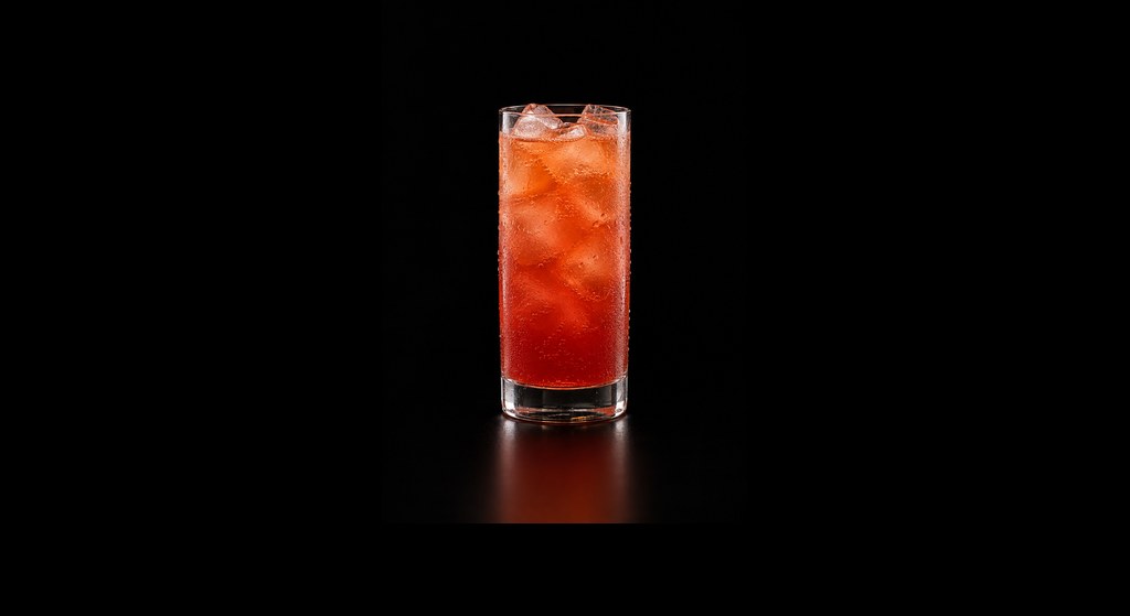 Christmas Fruit Punch cocktail on a dark studio background