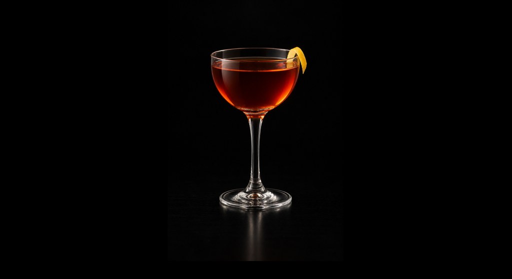 Classic Vermouth Cocktail cocktail on a dark studio background