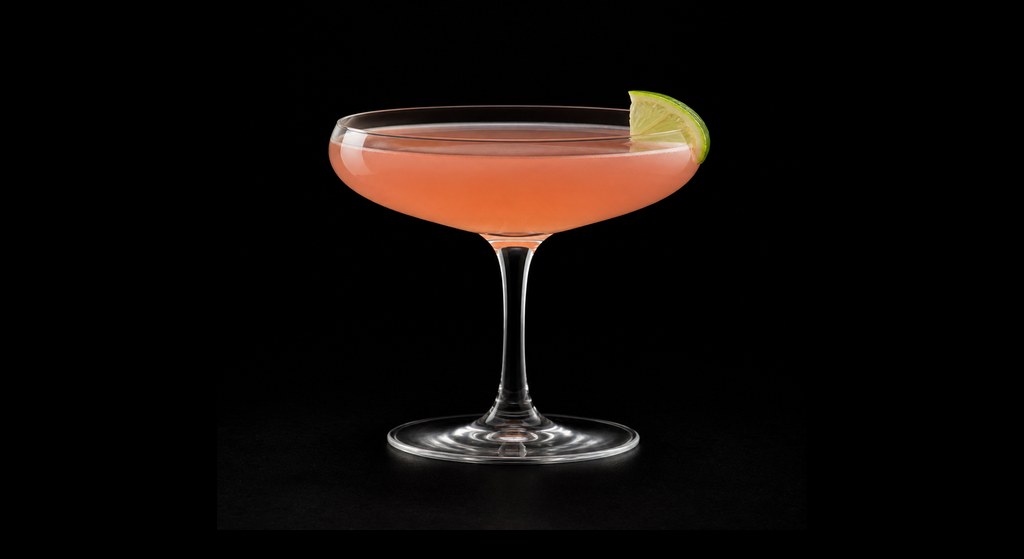 Clear Sky cocktail on a dark studio background