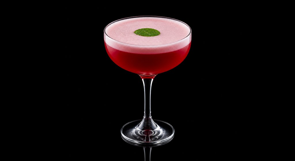 Clover Leaf 'Martini' cocktail on a dark studio background