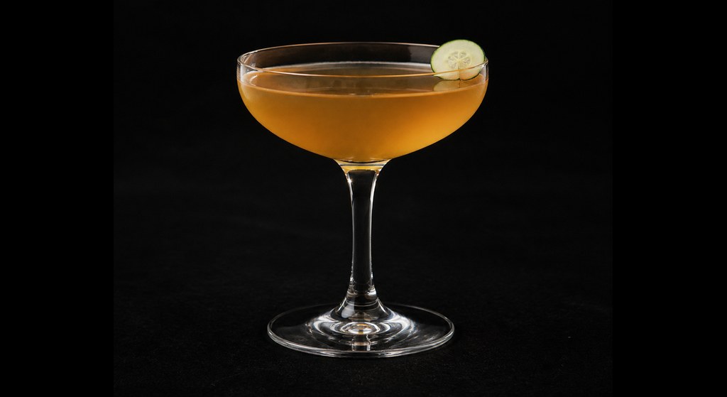 Cobble Hill cocktail on a dark studio background