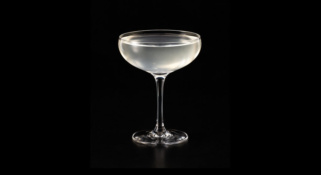 Coconut Water cocktail on a dark studio background