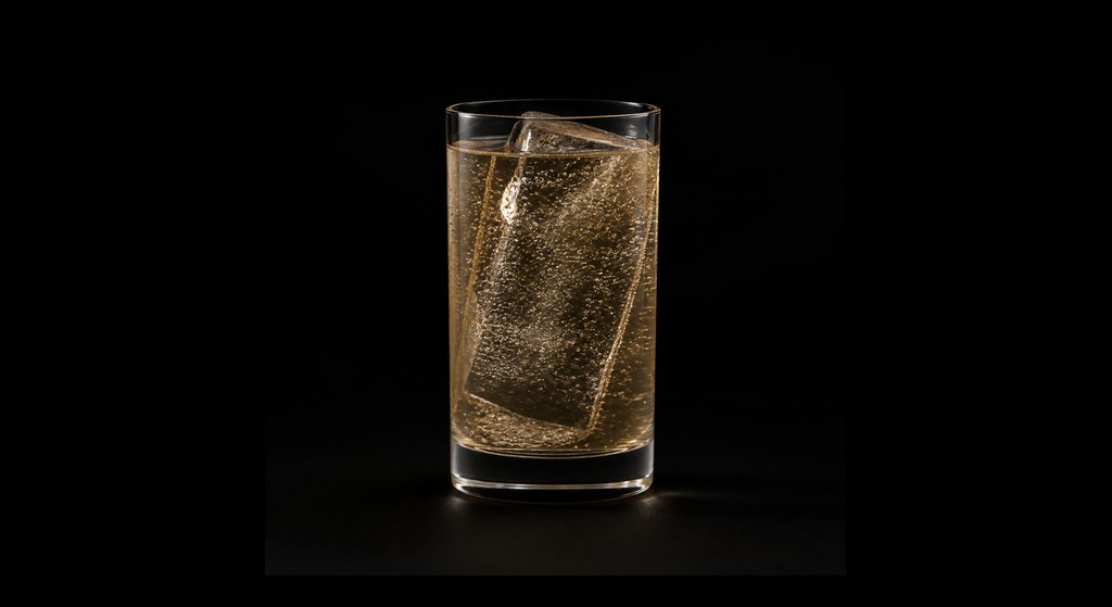 Coffee Chuhi cocktail on a dark studio background