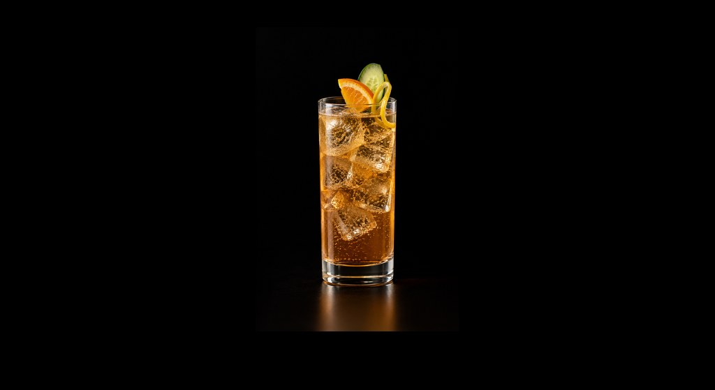 Cointreau Fruit Cup cocktail on a dark studio background