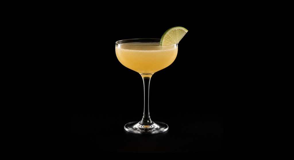 Columbus Daiquiri cocktail on a dark studio background