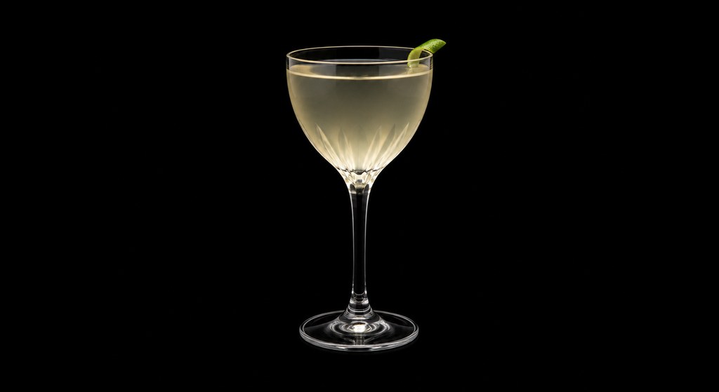 Coming Up Daisies cocktail on a dark studio background