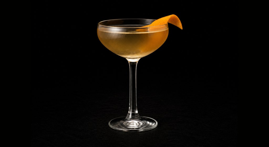 Consolation Prize cocktail on a dark studio background