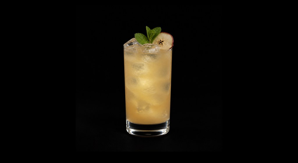 Continental Exchange cocktail on a dark studio background