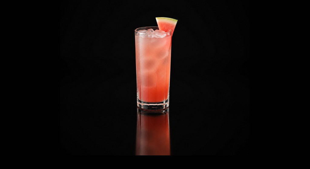 Contraband Picnic cocktail on a dark studio background