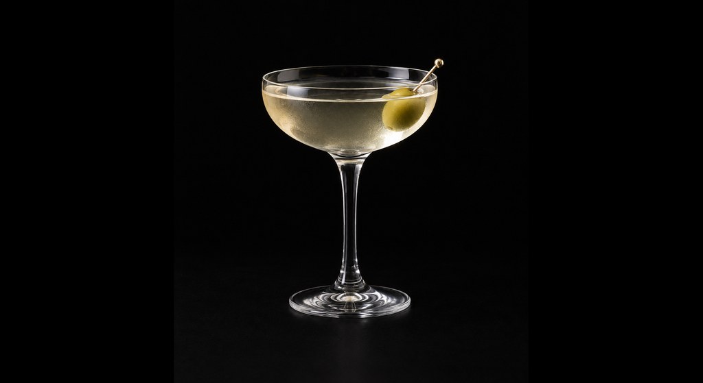 Coronation cocktail on a dark studio background