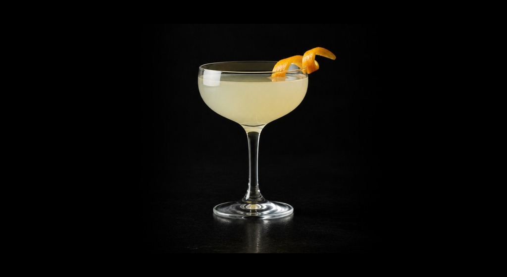 Corpse Reviver No. 2 cocktail on a dark studio background