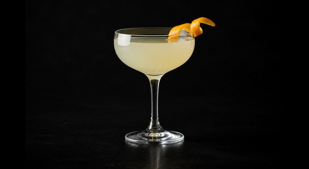 Corpse Reviver No. 2 cocktail on a dark studio background