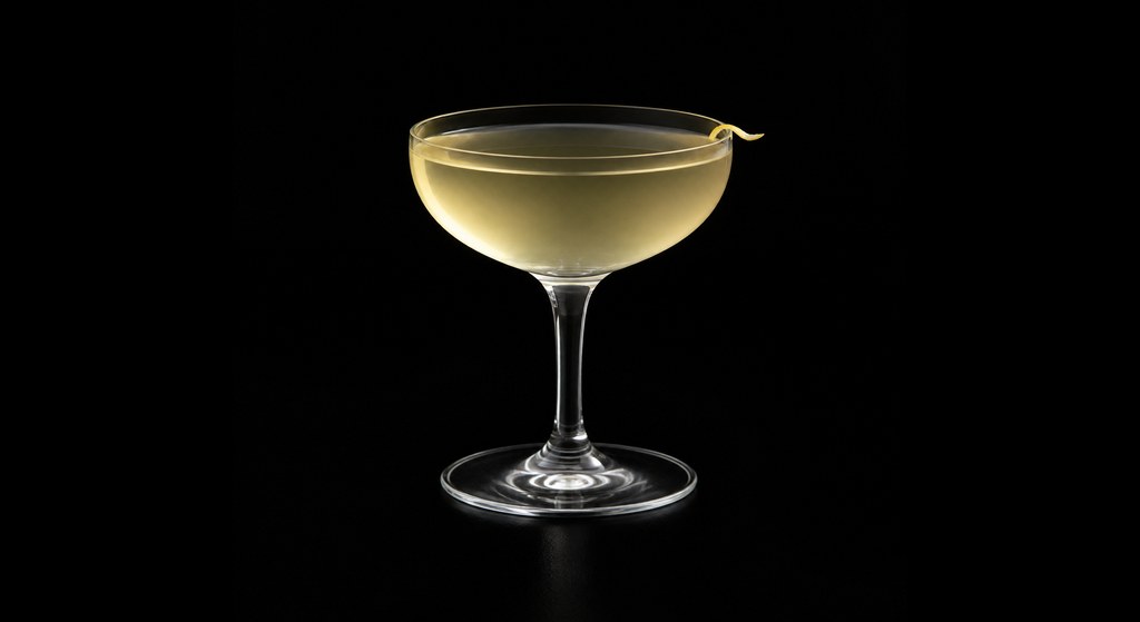 Corpse Reviver No.4 cocktail on a dark studio background