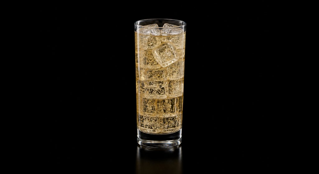Cream Soda cocktail on a dark studio background