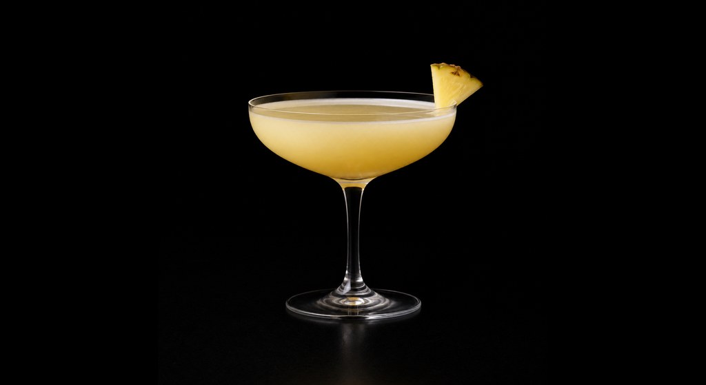 Crosstree cocktail on a dark studio background