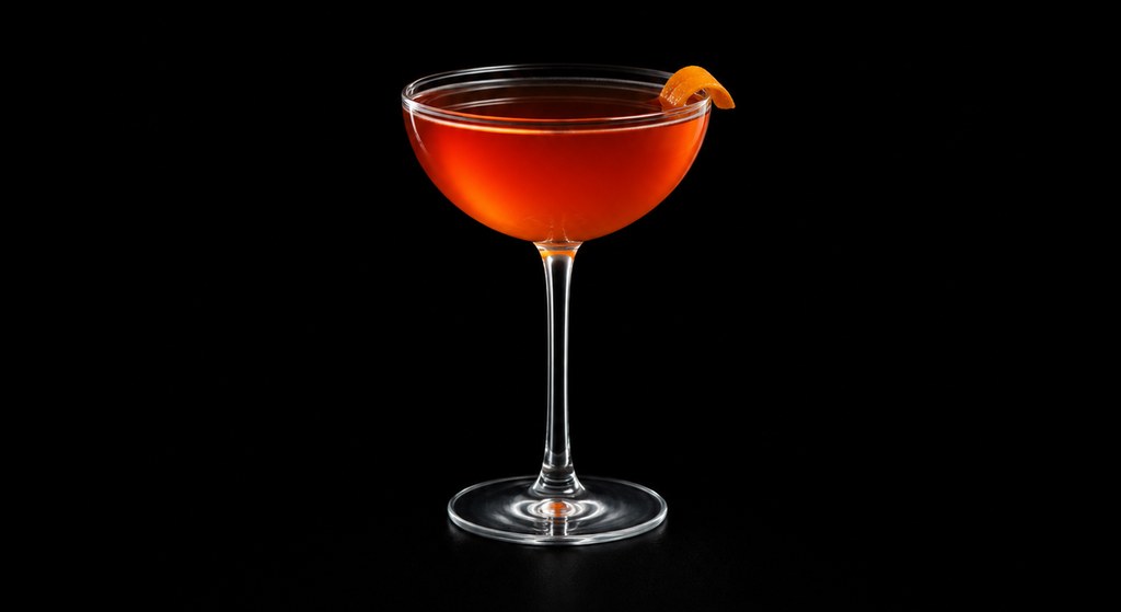 Crux cocktail on a dark studio background