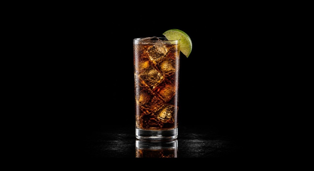cuba libre cocktail in a serving glass