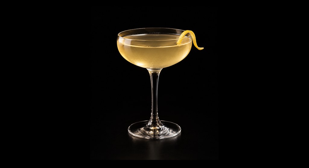 Cuban Heal cocktail on a dark studio background