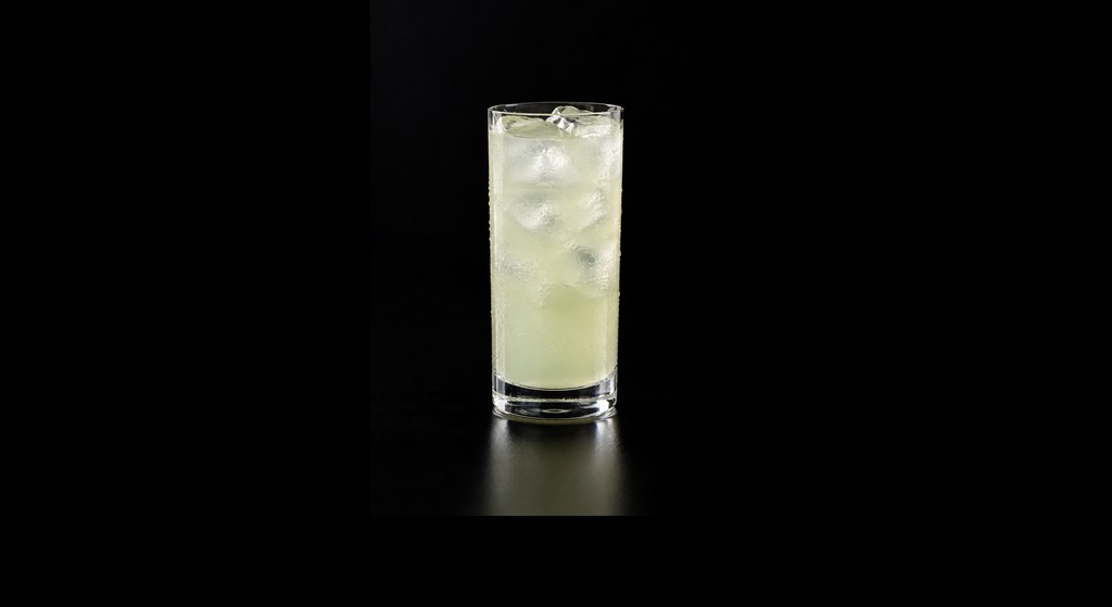 Cucumber Dill Mocktail cocktail on a dark studio background