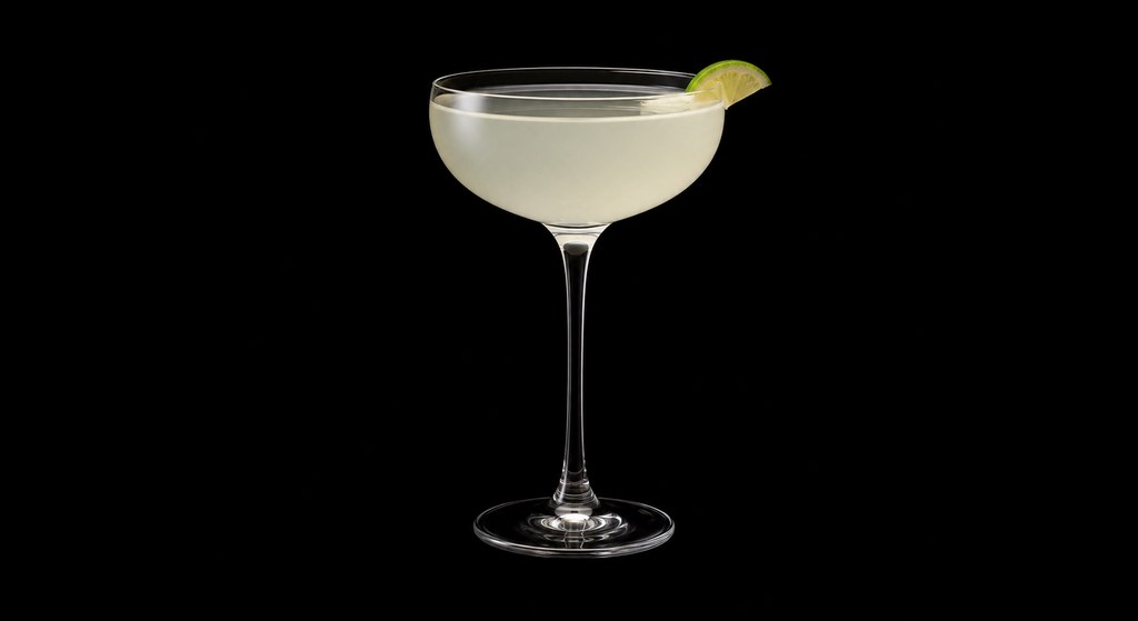 Daiquiri #4 cocktail on a dark studio background