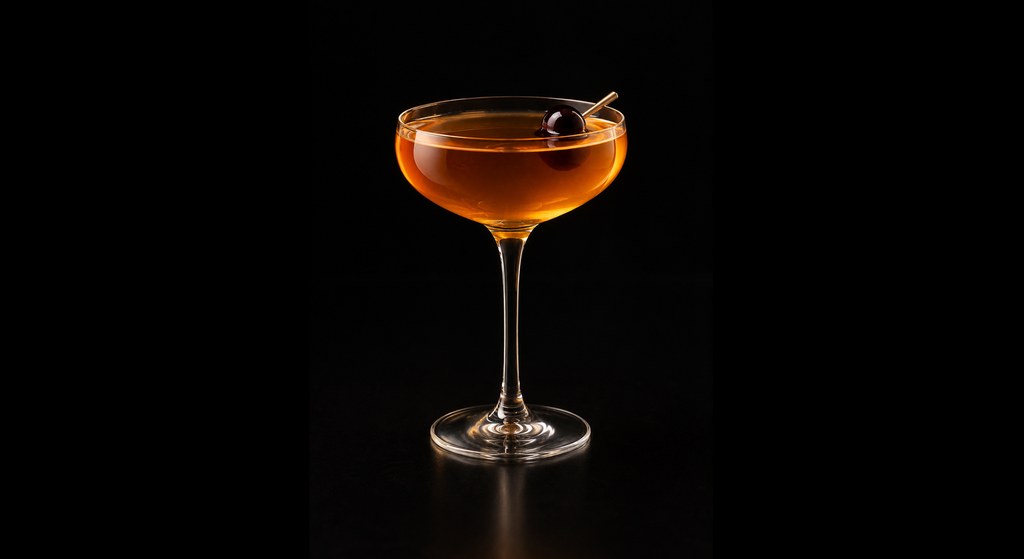 Daisy Buchanan cocktail on a dark studio background