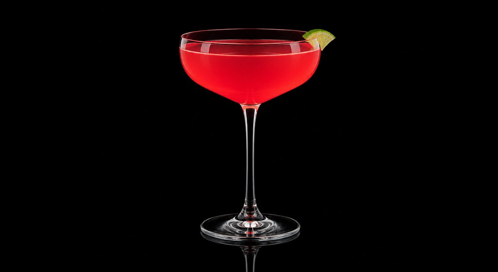 Dama's Pan American Clipper cocktail on a dark studio background