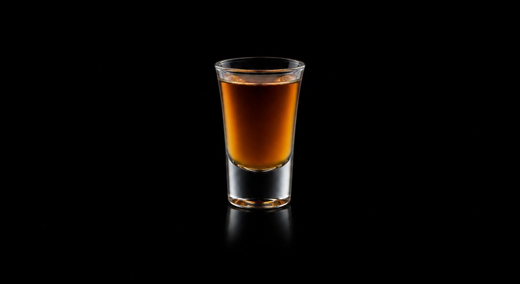 Damned if you do cocktail on a dark studio background