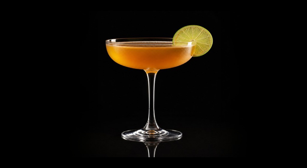 Davy Jones's Locker cocktail on a dark studio background