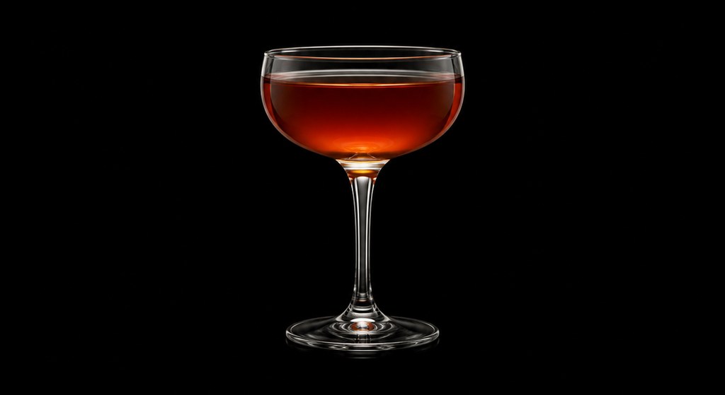De La Louisiane #2 cocktail on a dark studio background