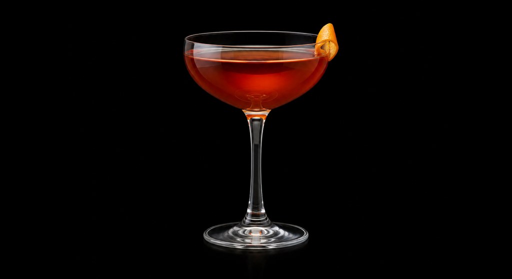 De La Louisiane #3 cocktail on a dark studio background