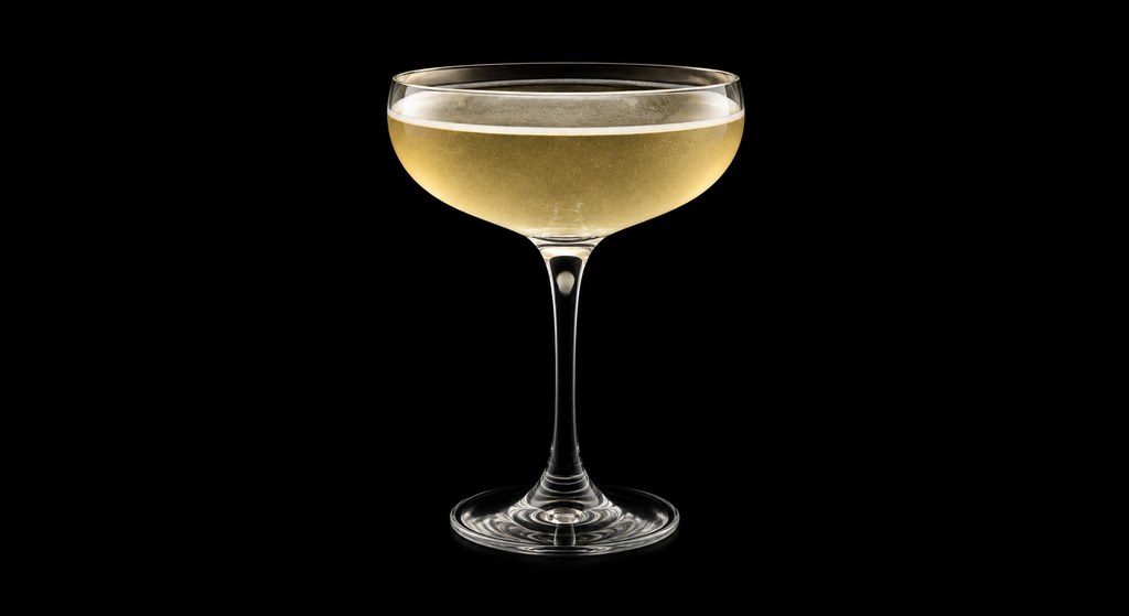 Deauville Cocktail cocktail on a dark studio background