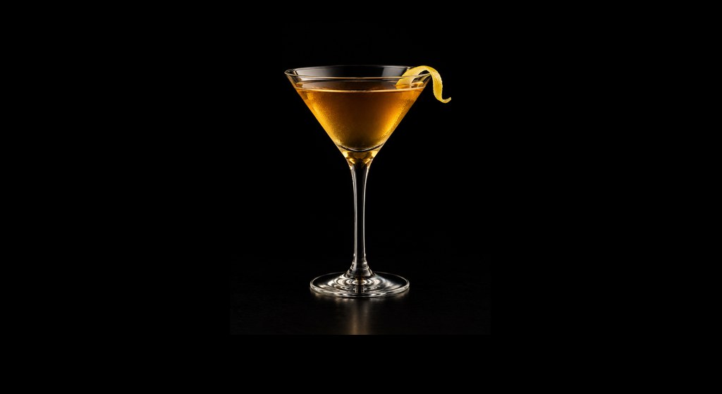 Debonair cocktail on a dark studio background