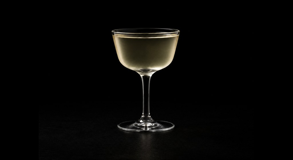 Desert Bloom cocktail on a dark studio background