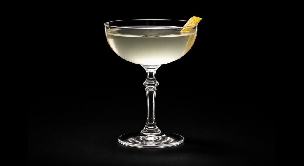 Diamonds Are Forever cocktail on a dark studio background