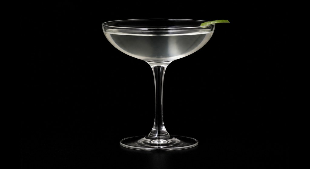 Dillatini cocktail on a dark studio background