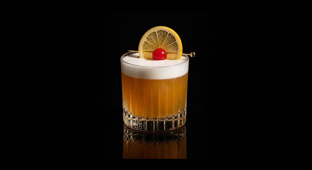 Dino Sour cocktail on a dark studio background