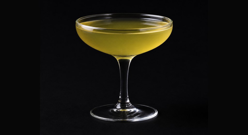 Dirty Word cocktail on a dark studio background