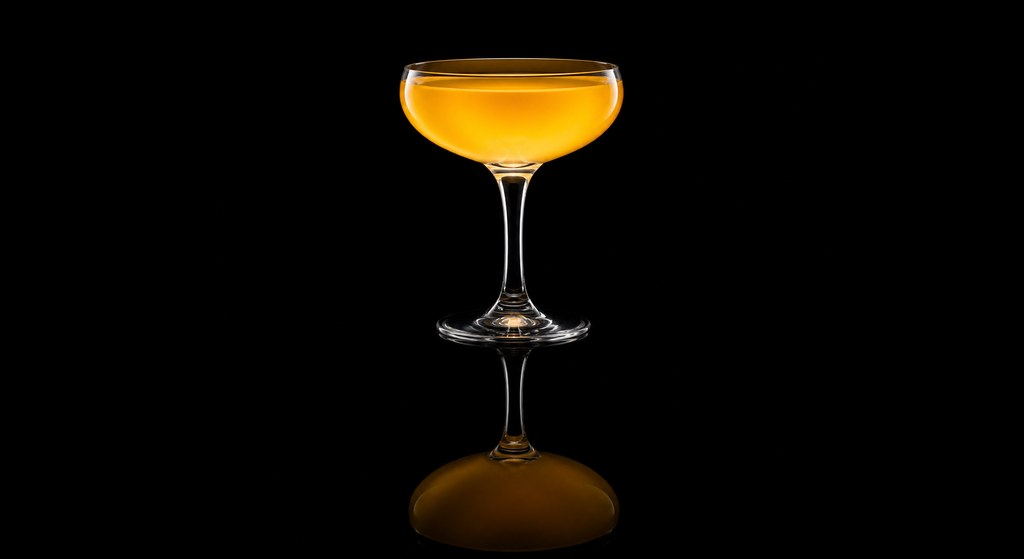 DNA #1 cocktail on a dark studio background