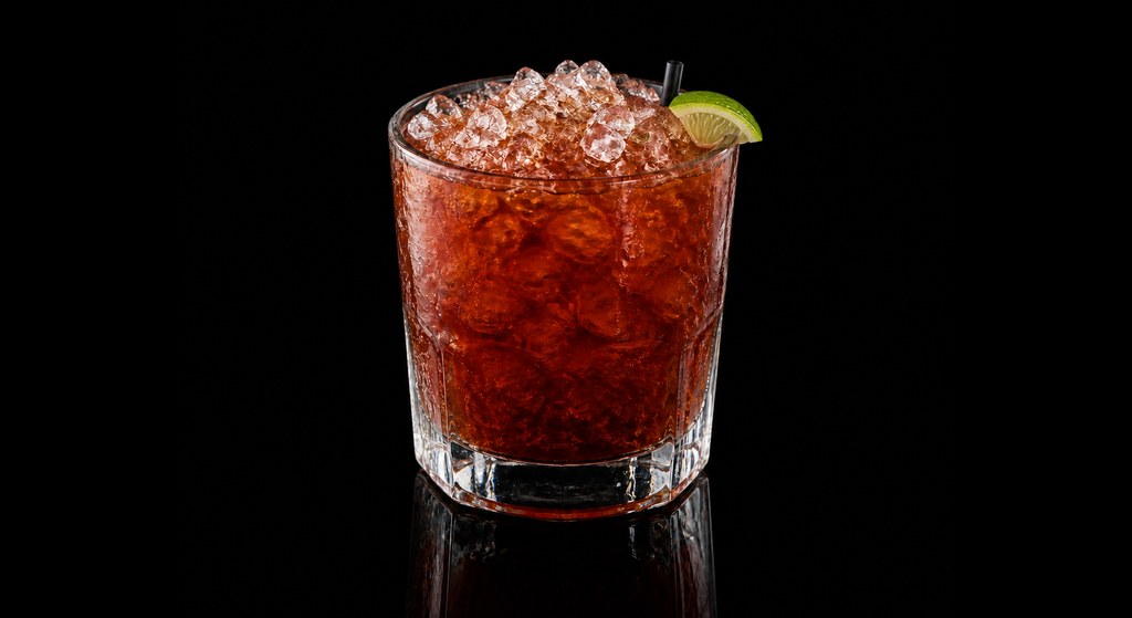 Doctor Funk cocktail on a dark studio background