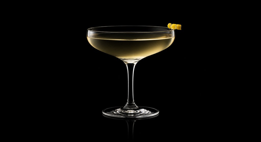 Doctor No. 2 cocktail on a dark studio background
