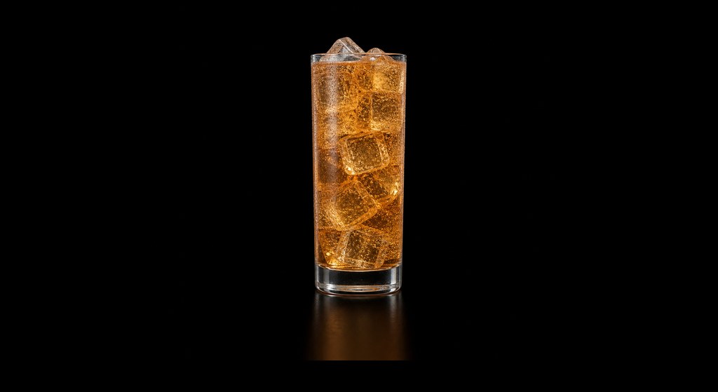 Domaine de Canton Pimm's Cup cocktail on a dark studio background