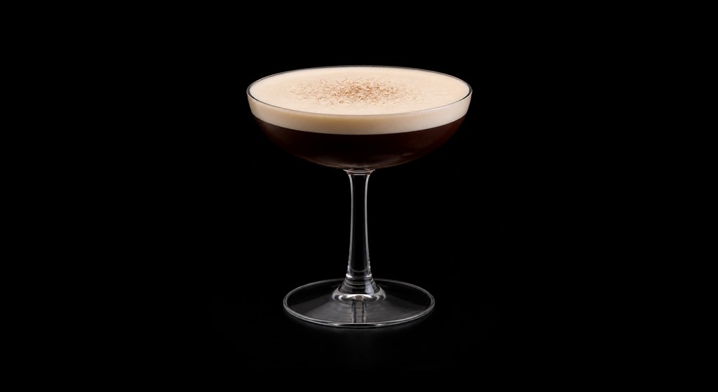 Dominicana cocktail on a dark studio background