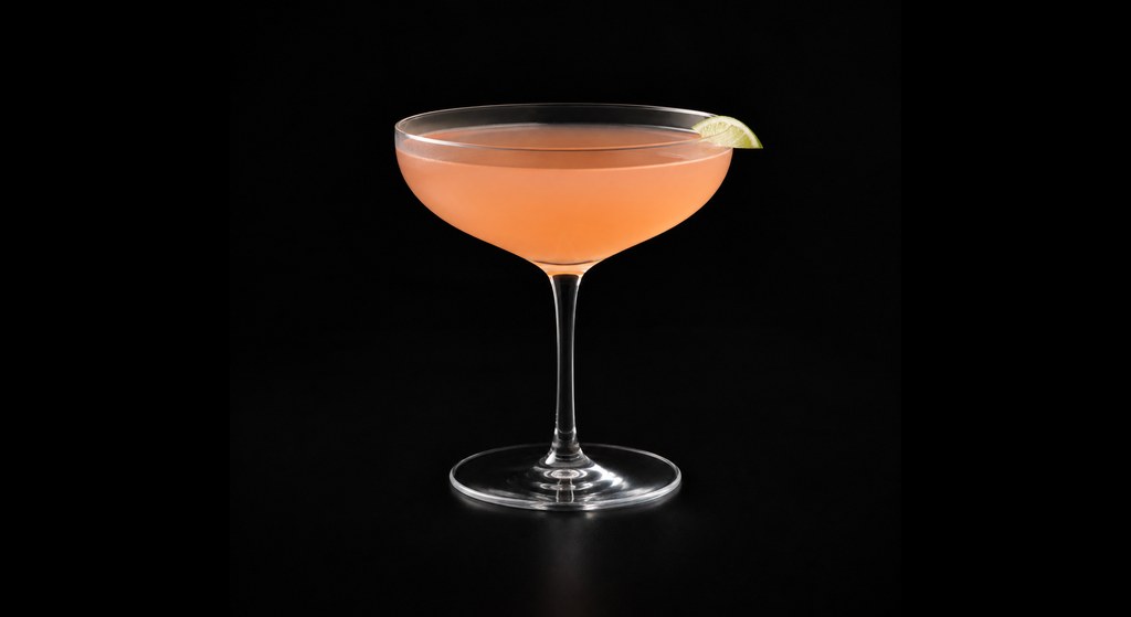 Dovetail cocktail on a dark studio background