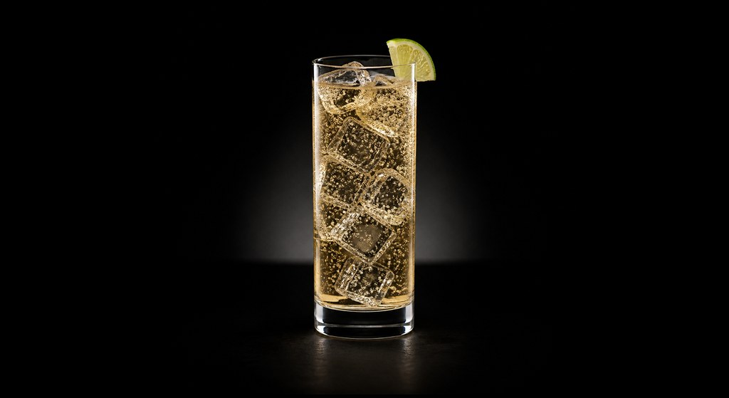 Dragonfly cocktail on a dark studio background