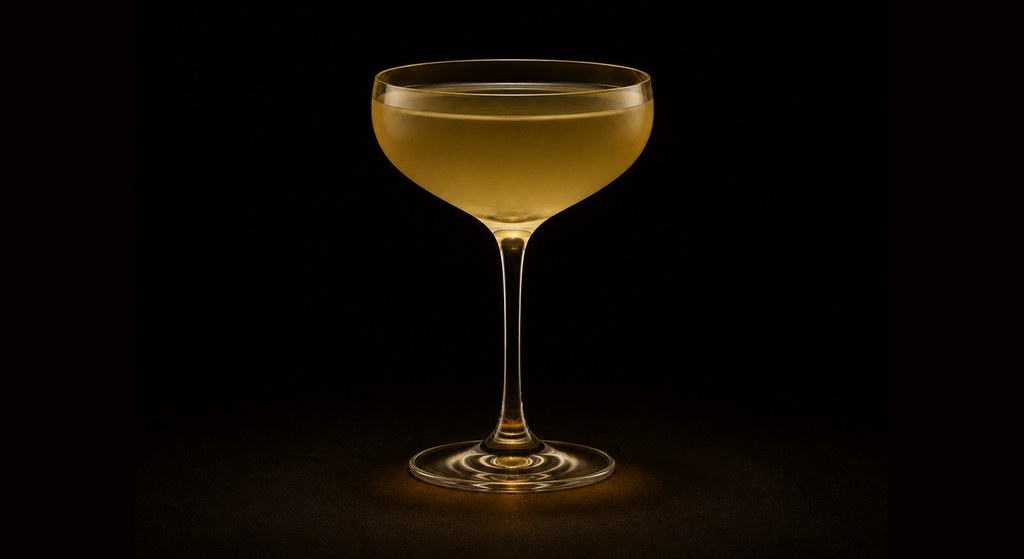 Dressed To Kill cocktail on a dark studio background