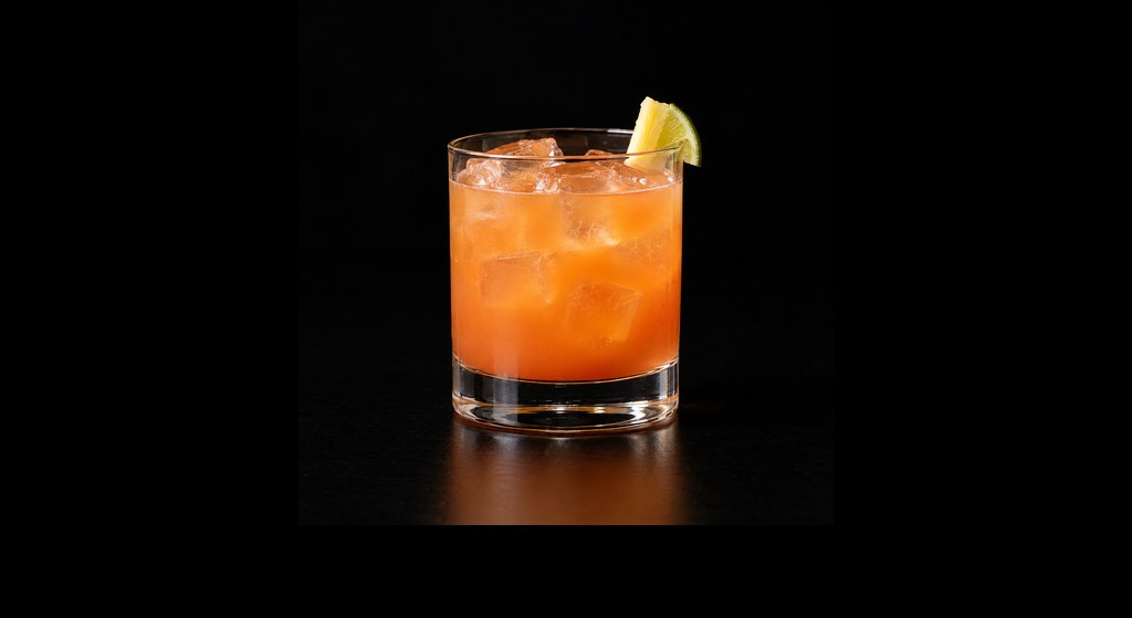 East 8 Hold-up cocktail on a dark studio background