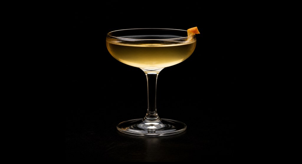 East Wind cocktail on a dark studio background