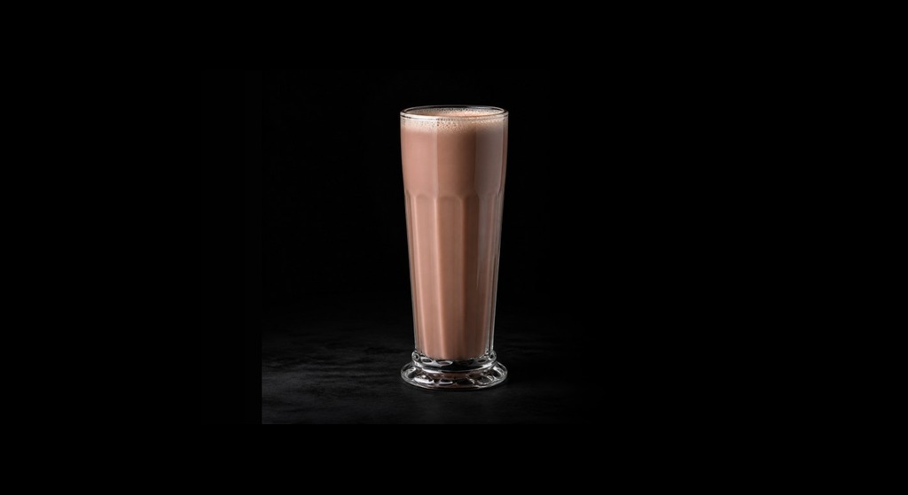 Egg Cream cocktail on a dark studio background