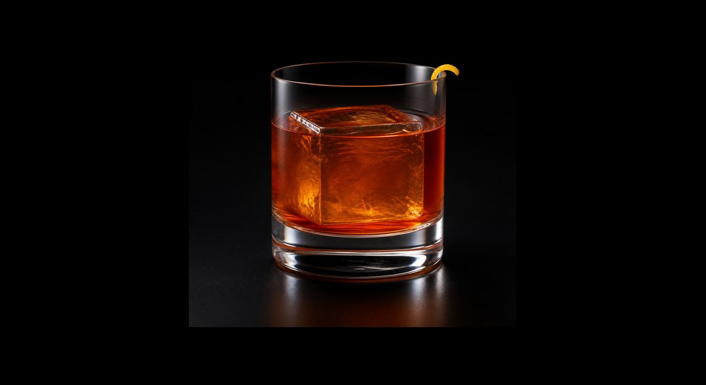 El Momento Perfecto cocktail on a dark studio background