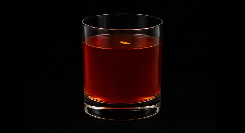 El Profesor cocktail on a dark studio background
